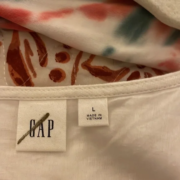 White linen Gap Wrap Dress - Picture 3 of 3